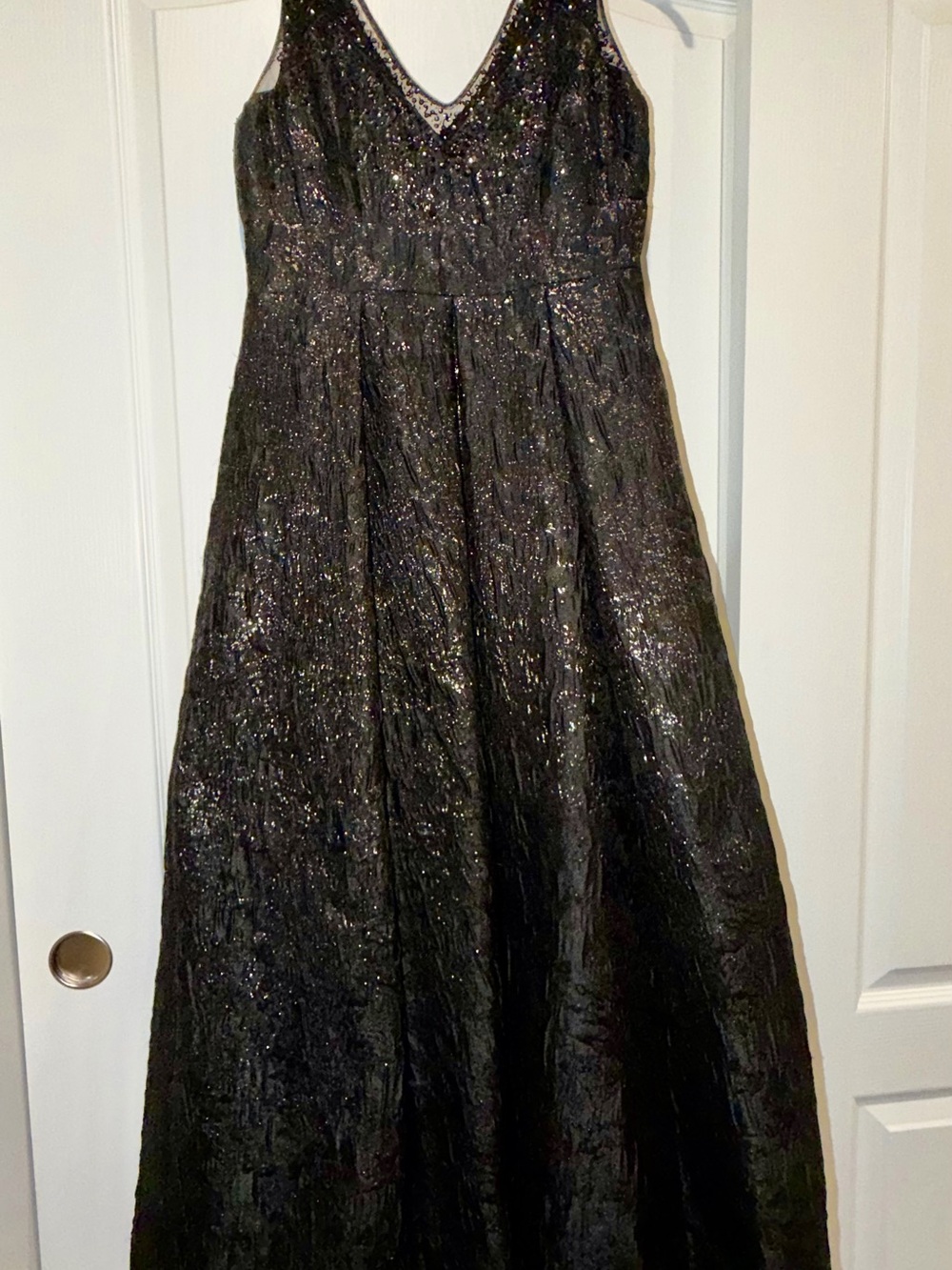 Adrianna Papell Black Sequin Evening Dress